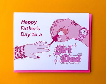 Girl Dad Father's Day Greeting Card