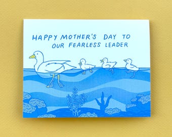 Fearless Leader Mom Duck Mother's Day Greeting Card