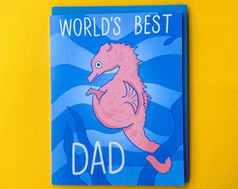 Best Dad Seahorse Father's Day Greeting Card