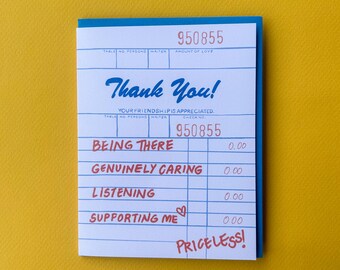 Thank You Diner Receipt Greeting Card