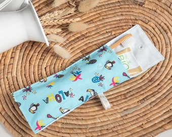 Pochette brosse à dents en tissu BIO Aloha