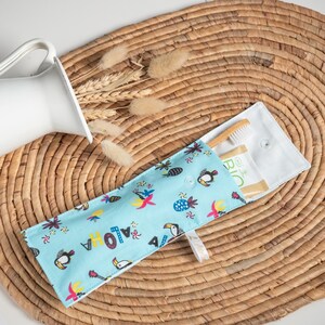 Zahnbürstenbeutel aus Bio-Aloha-Stoff
