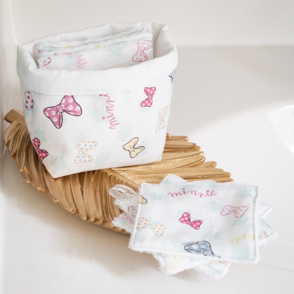 Coton lavable en tissu bio Minnie Papillons