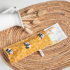 Pochette brosse à dents en tissu BIO Panda