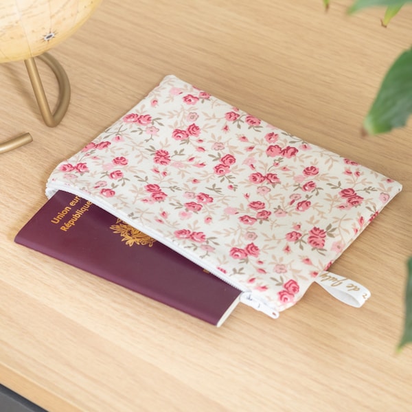 Pochette trousse plate en tissu Bio La Rosée