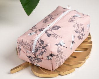 Trousse de toilette en tissu bio L’Herboriste Rose