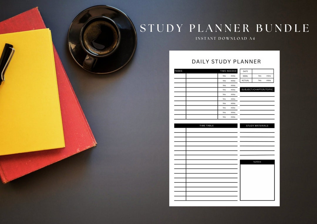 Printable Simple Student Study Planner Includes Weekly, Daily, Study ...
