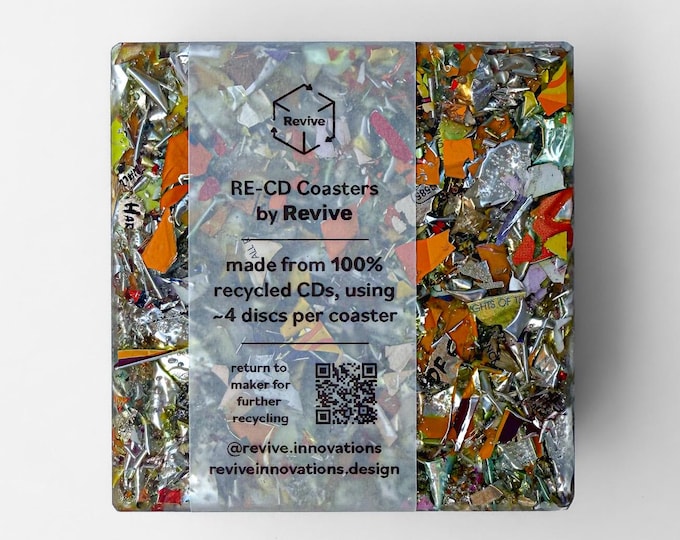 Recycled CD Coaster Set - Handmade Drink Coasters - Sets of 2, 4, 6, 8 - Eco-Friendly, Sustainable, Colourful