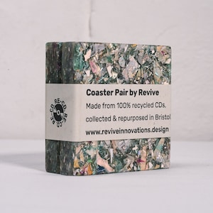 Colorful Desk Coasters | 100% Recycled CD Material | Perfect for Home or Office |  Sustainable Gift Ideas