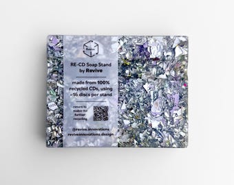Portasapone in CD riciclato - Edizione limitata, colore bianco e blu