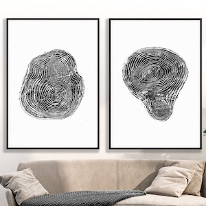 Tree Ring Prints Set: Welsh Elm, Large Black and White Art