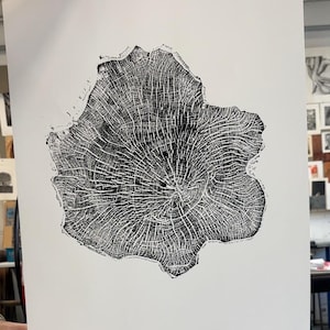 Tree ring print, Hornbeam Tree, Hornbeam tree ring print, Tree ring prints, Large Tree Ring Print, Wabi Sabi Print, Tree Print, Boho Print
