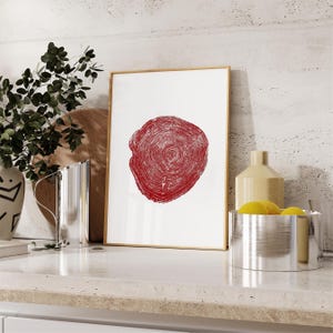 Pine Tree Ring Print: Hand-Printed Wood Slice Art, 70x50cm