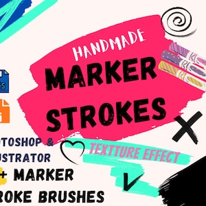 130+ Adobe Photoshop and Adobe Illustrator Marker Brush Stroke Texture Effect - Designer & Professional Brushes Collection Photoshop Brushes