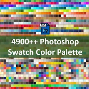 May include: A large color palette with over 4900 colors for use in Adobe Photoshop. The palette is displayed as a grid of small squares, each representing a different color.