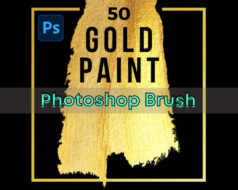 50 Gold Paint Brush Gold Foil Gold Glitter Adobe Designer