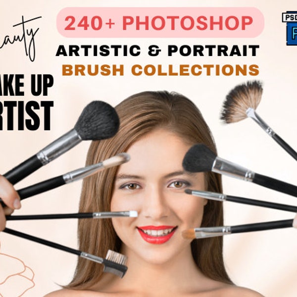 240+ Artistic and Portrait Photoshop Brushes Makeup Brush - Designer & Professional Brushes Collection Photoshop Brushes