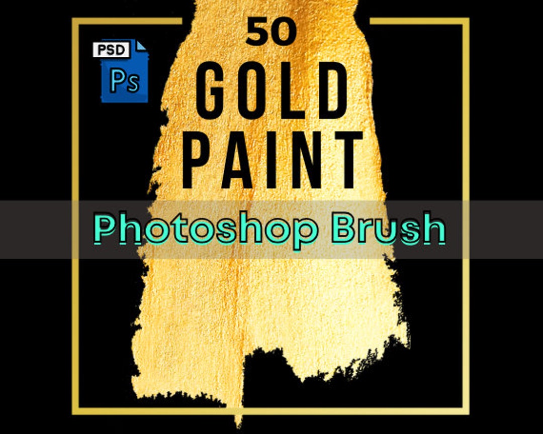 50 Gold Paint Brush Gold Foil Gold Glitter - Adobe Photoshop Designer ...