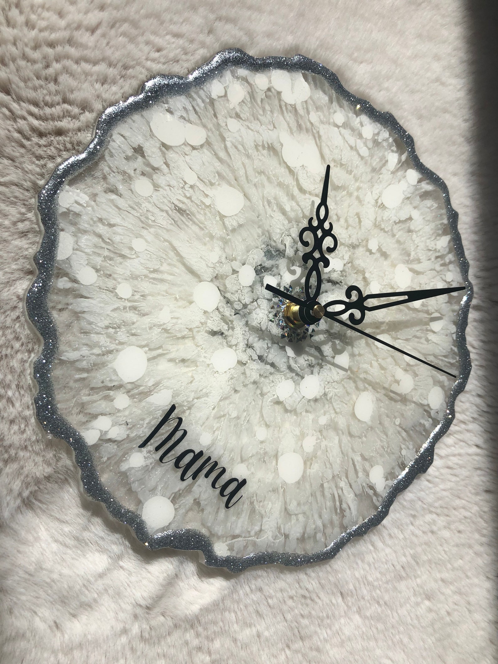 Clocks Resin Art Gift Handmade Resin Clock Etsy