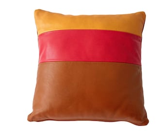 Handmade leather pillow