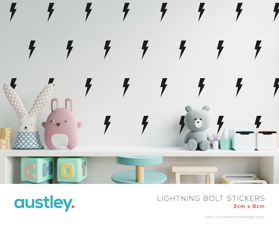66 Lightning Bolt Stickers, Wall Decals, Wall Art, Wall Decals, Wall Art, Wall Stickers, Office, Nursery, Bedroom, Living Room