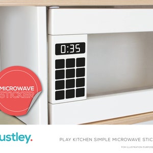 Play Kitchen Simple Microwave Sticker, Digital Display and Buttons, DIY Makeover, Play Kitchen, fits a Duktig Play Kitchen