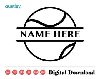 Split Tennis Ball SVG, Tennis Ball, Tennis Ball Stencil, Tennis Wall Art, Tennis Ball Template, Name Here SVG, Digital Download, SVG