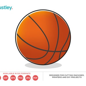 May include: A digital illustration of an orange basketball with black lines. The basketball is on a white background.