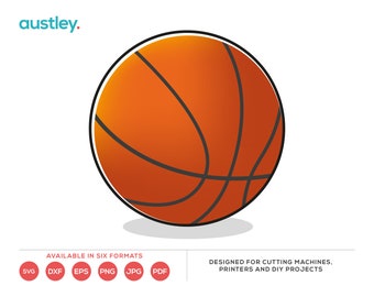 Basketball, Ball, svg, dxf, eps, png, jpg, pdf, Cut File, Print File, Craft Pattern, Clipart, 6 Files, Digital Download