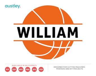 Basketball Name Frame, Ball, svg, dxf, eps, png, jpg, pdf, Cut File, Print File, Craft Pattern, Clipart, 6 Files, Digital Download