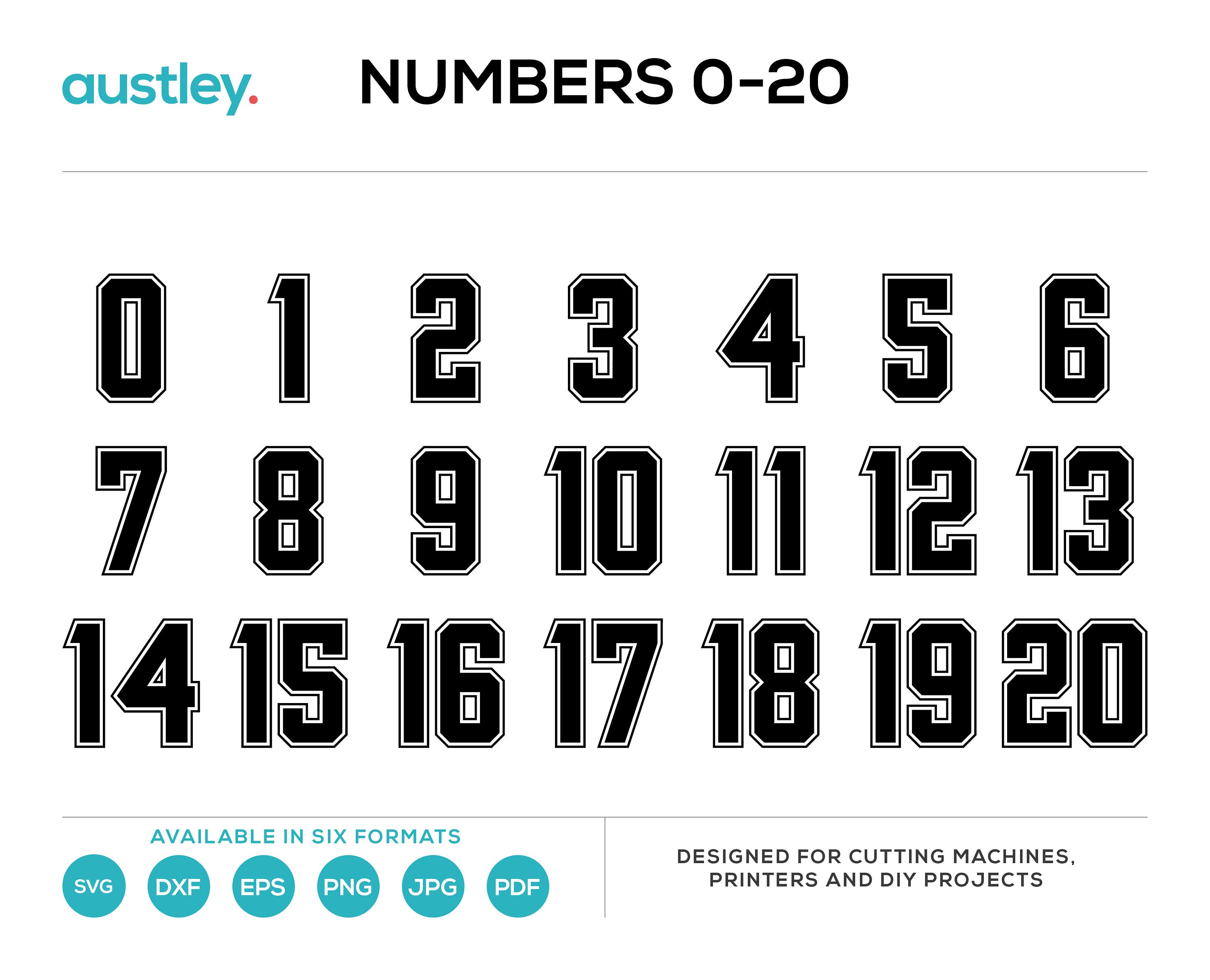 Sporting Numbers Bundle Jersey Numbers SVG University Etsy
