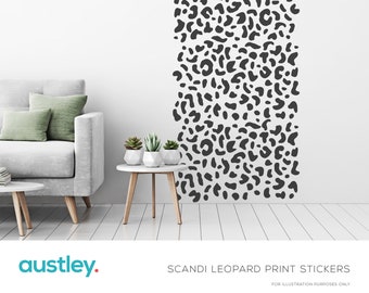 85 Leopard Print Wall Sticker Decals, Scandi Style, Kids Bedroom, Living Room, Interior Design, Office, Nursery, Bedroom, Various Sizes