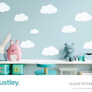 104 Cloud Stickers, Cloud Wall Decals, Cloud Wall Art, Wall Decals, Wall Art, Wall Stickers, Office, Nursery, Bedroom, Living Room