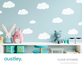 26 Cloud Stickers, Cloud Wall Decals, Cloud Wall Art, Wall Decals, Wall Art, Wall Stickers, Office, Nursery, Bedroom, Living Room