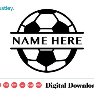 Split Soccer SVG, Soccer, Football, Soccer Ball Stencil, Soccer Wall Art, Soccer Ball Template, Name Here SVG, Digital Download, SVG