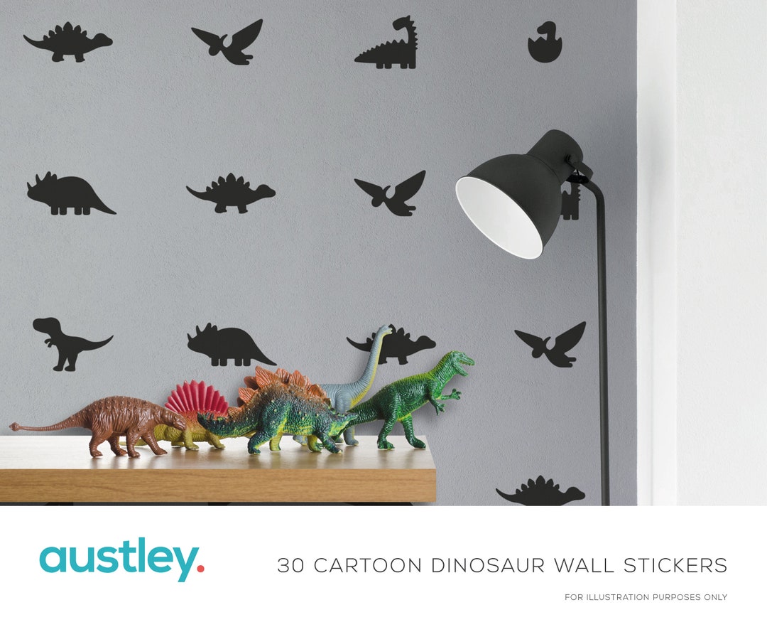 30 Cartoon Dinosaur Wall Stickers Dinosaur Wall Decals Etsy