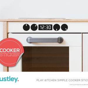 Play Kitchen Simple Oven Sticker, Oven Knobs and Clock, DIY Makeover, Play Kitchen, fits a Duktig Play Kitchen