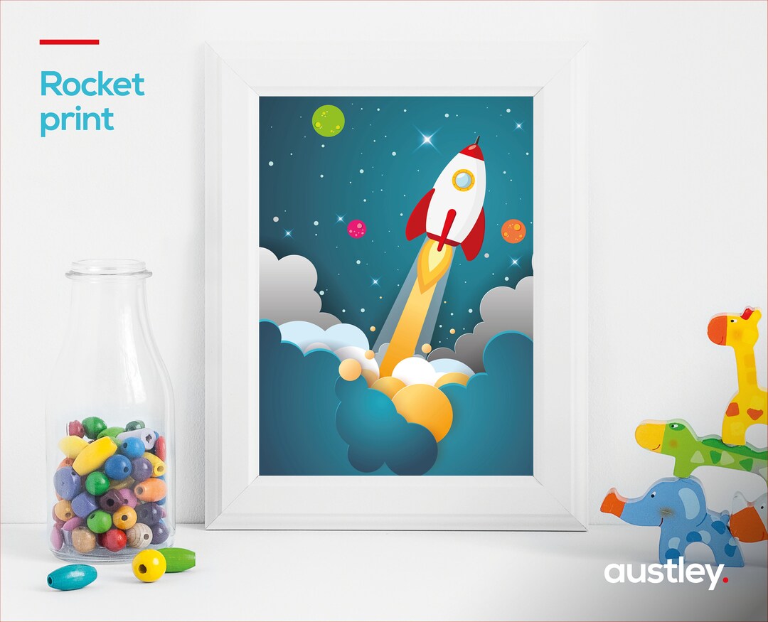Space Rocket Nursery Wall Art, Kids Room Decor (digital Download) - Etsy