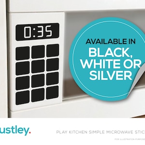 Autocollant simple pour micro-ondes Play Kitchen, affichage numérique et boutons, relooking DIY, Play Kitchen, s'adapte à une cuisine ludique Duktig