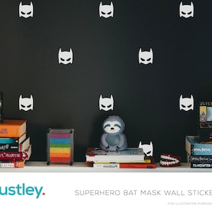 40 autocollants masque de chauve-souris super-héros, décalcomanies murales super-héros, art mural super-héros, décalcomanies murales, art mural, Stickers muraux, chambre à coucher, chambre d'enfant, salle de jeux