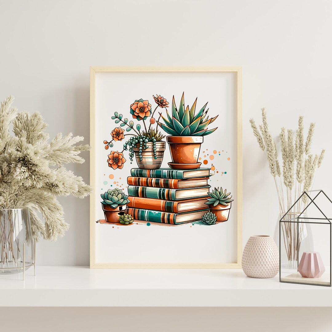 Digital Bookish Printable Wall Art | Cozy Reading Nook Decor | Literary ...