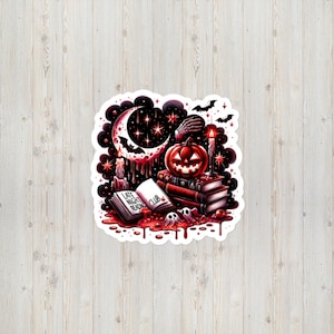 Late Night Reading Club Sticker | Bookish Vinyl Decal for Night Owl Readers | Cozy Dark Academia Aesthetic Horror