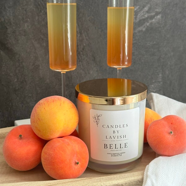 The Belle | Peach Bellini | Fruity | Coco Apricot Wax Candle | Mother's Day Gift | Gift For Her | Home Décor | Spring Collection