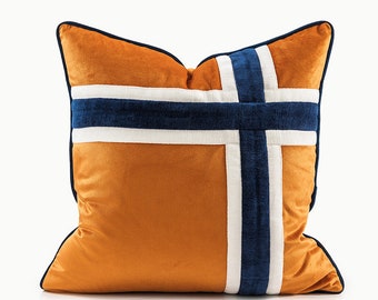 Nordischer Stil Samt Kissenbezug | Dekokissen | Kissenhülle orange | Fashion Kissen | Couch | Bettwäsche