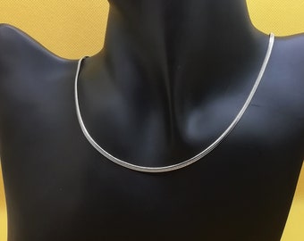 NECKLACE Flat Snake Chain 45cm or 50cm Silver STAINLESS STEEL Handmade