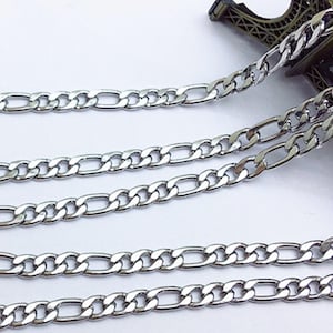 COLLIER Chaine Figaro Homme ou Femme 50cm ou 60cm x 4,5mm Argenté ou Doré ACIER INOXYDABLE Hypoallergénique Argent