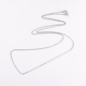 Puede incluir: Un collar de cadena de plata con cierre de langosta.