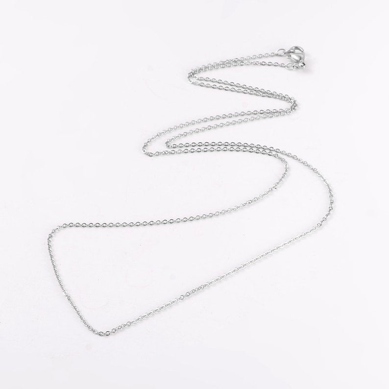 NECKLACE Fine chain 40cm or 45cm or 50cm or 70cm or 80cm Silver STAINLESS STEEL Hypoallergenic image 1