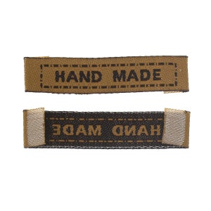 Confezione da 40 etichette in tessuto da cucire o attaccare 45 x 11 mm fatte a mano per cucito, uncinetto, maglia, creazione, personalizzazione