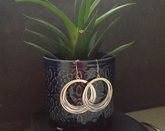 1 Pair of Gold or Silver Circle Earrings (3cm) Light Prints Filigree STAINLESS STEEL Handmade